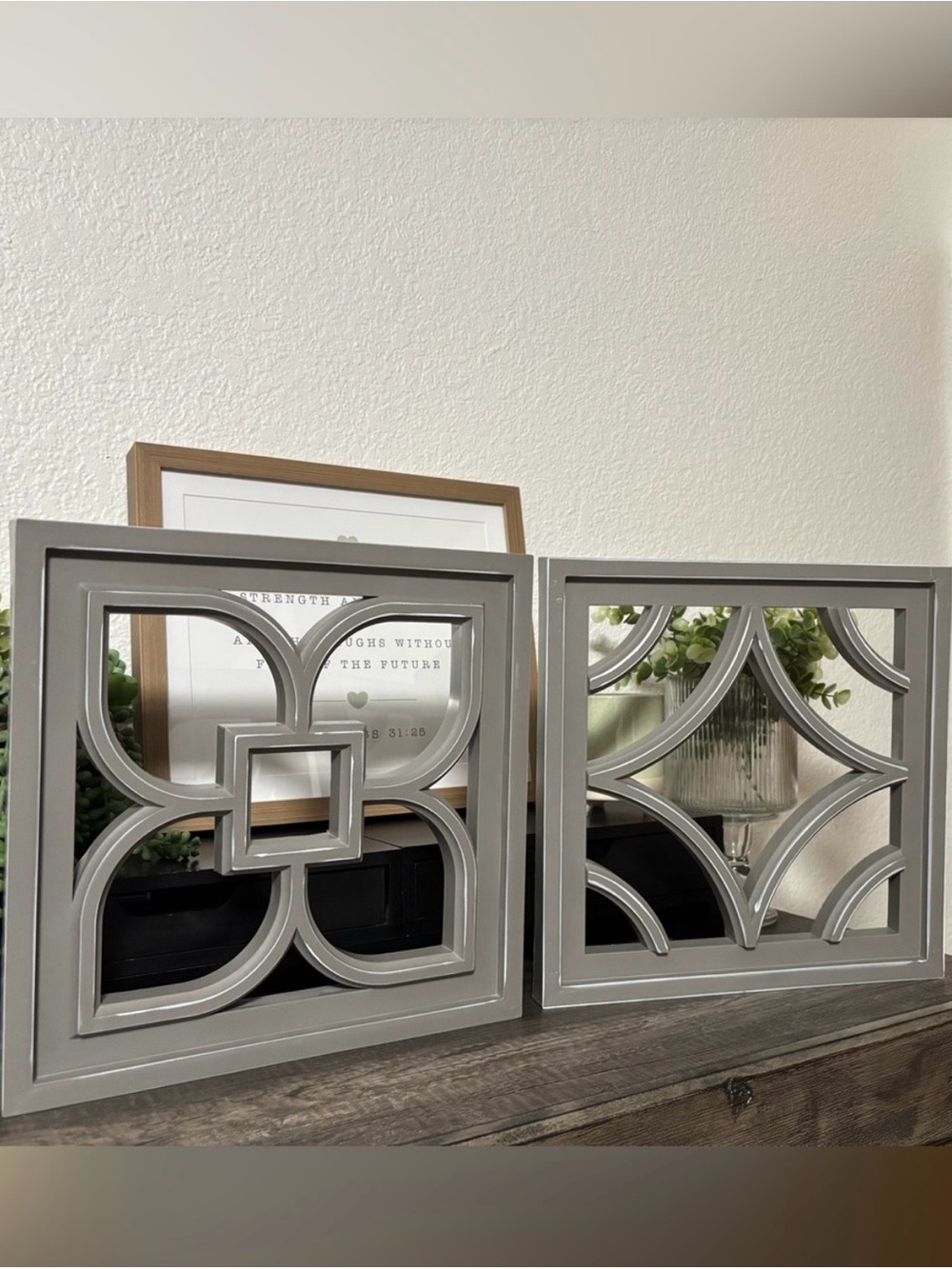 Gray Decorative Wall Decor - 2 Pieces